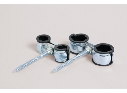 Dvojobjímka 2x15mm+šrob KOMBI  s gumou